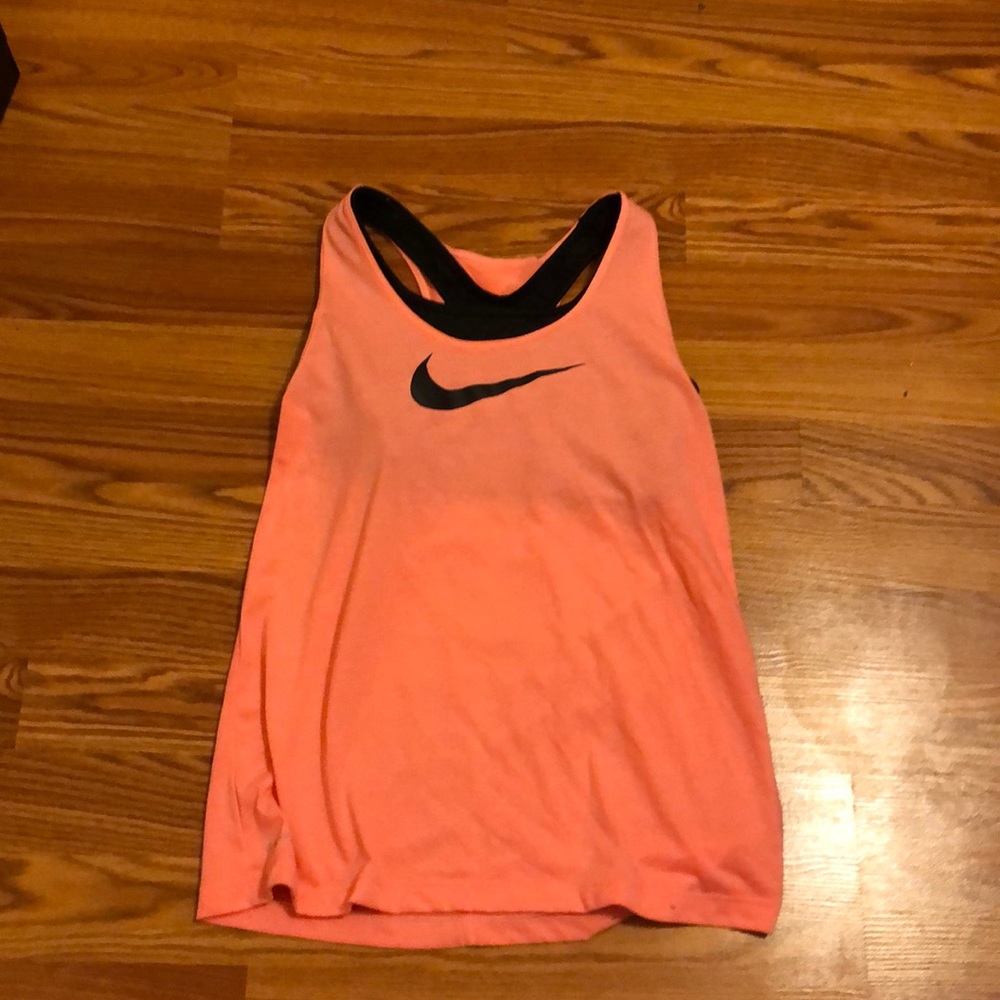 Girls Nike Tank with connected black sports bra